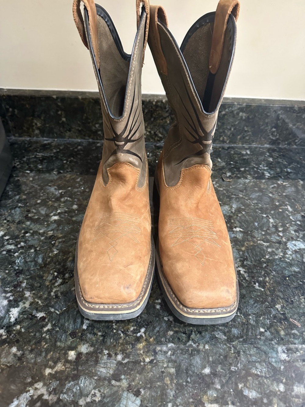 Irish Setter Tan and Brown Suede Cowboy Boots